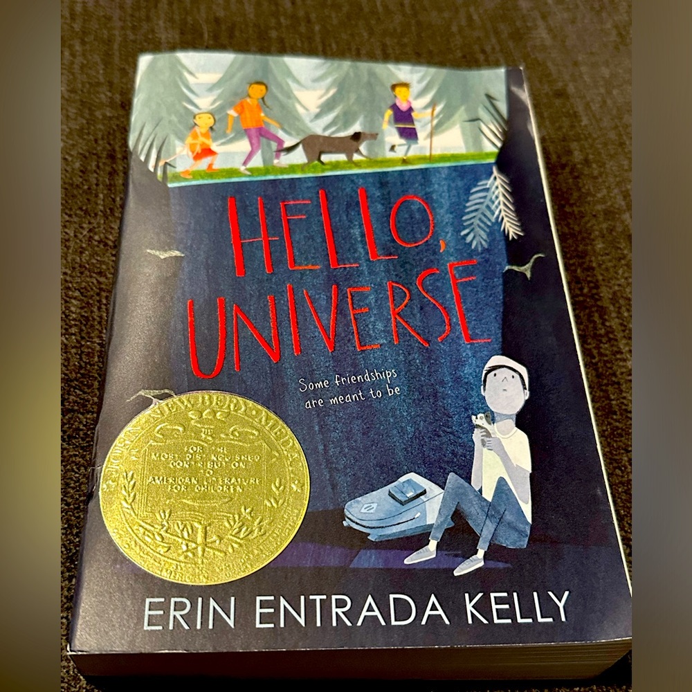 Hello Universe paperback book small crease in top right corner of front cover